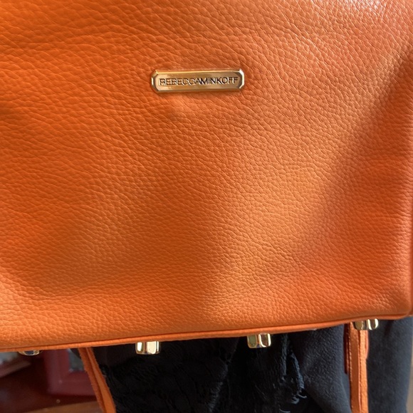 Rebecca Minkoff orange leather tassel fringe crossbody with gold hardware - Picture 3 of 12